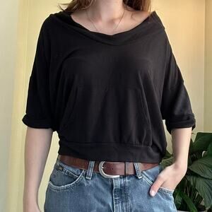 Y2k Lavish soft black relaxed fit top size medium